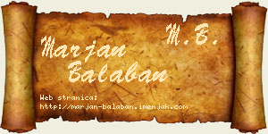 Marjan Balaban vizit kartica